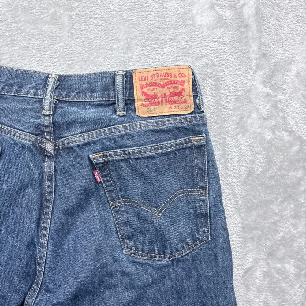 Levis 517 Bootcut Jeans Mens 34x29 Blue Medium Wash Denim Cotton Regular Fit